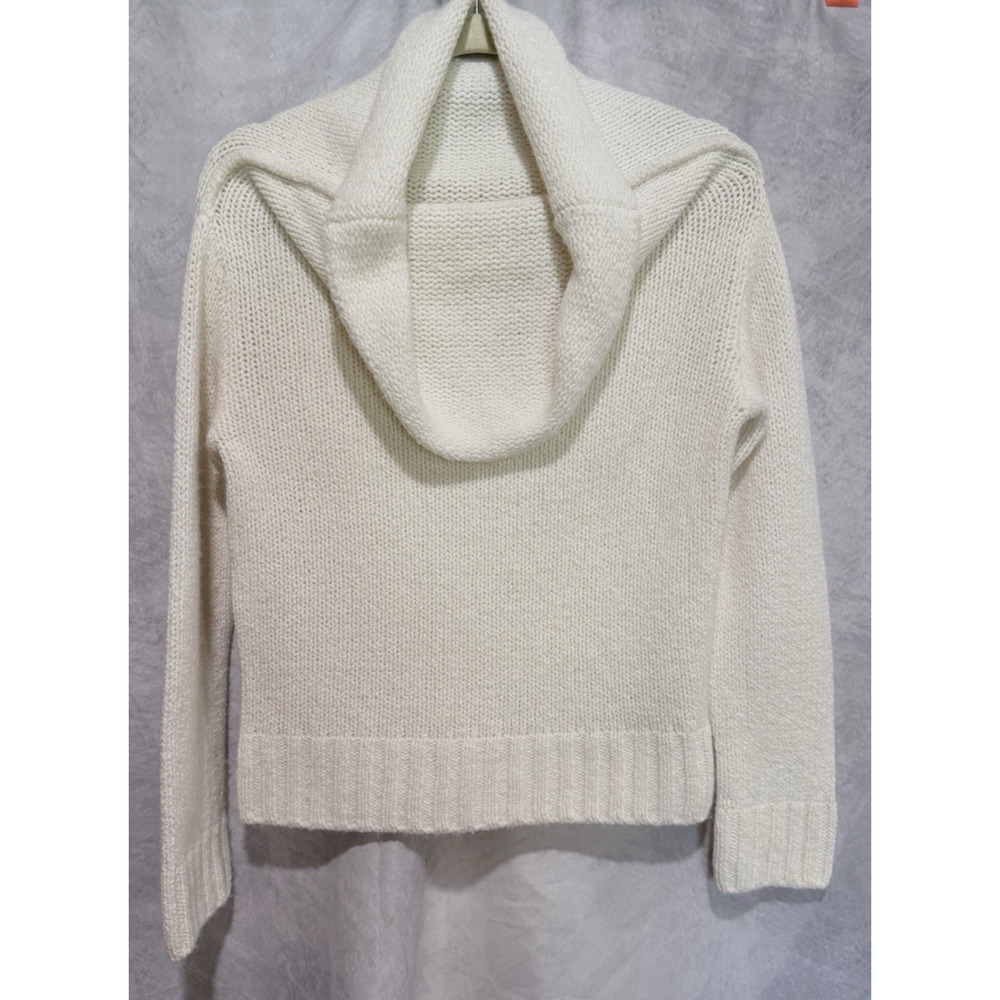 Anthropologie Made in Italy Cowl Neck Sweater Small Wool Cashmere Cream